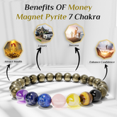 Money Magnet Pyrite Seven Chakra Bracelet
